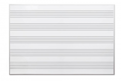 4' Non Magnetic Music Print Whiteboard, Aluminum Trim and Tray