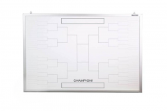 24" Tall x 36" Wide Tournament Bracket Board, Nonmagnetic, 64 Team Bracket, Aluminum Trim and Tray