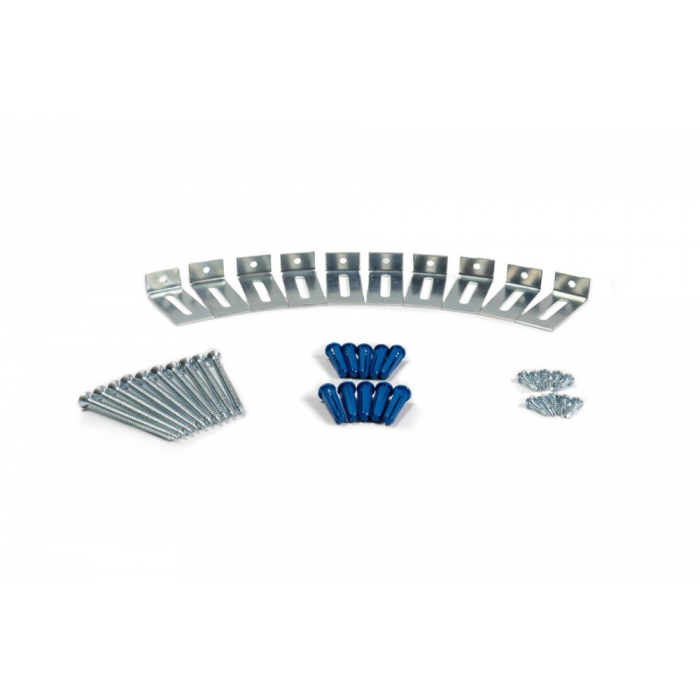 Board Installation Hardware Kit, for Larger Boards, Includes Wall Anchors, L- Clips, Drill and Tap Screws, Phillips Screws