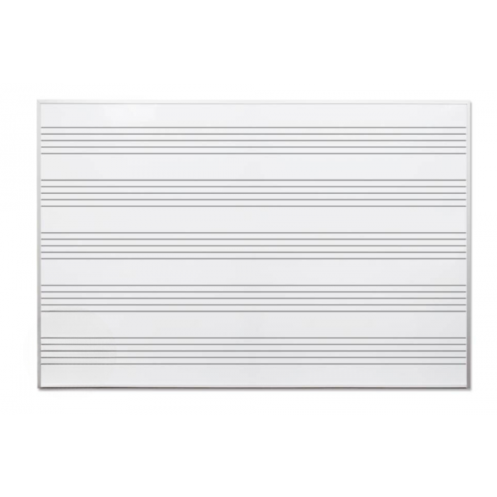 4' Non Magnetic Music Print Whiteboard, Aluminum Trim and Tray