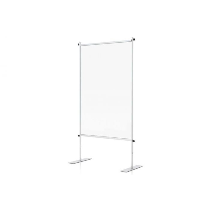 Floor Partition Stand with Clear Vinyl, Standard or Mobile Base