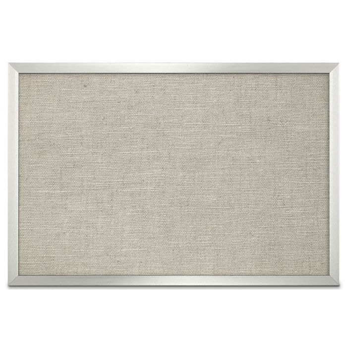 aluminum framed burlap weave vinyl tackboard driftwood color