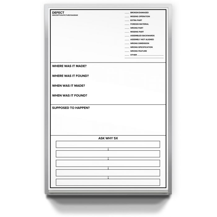 poka yoke lean manufacturing board custom printed