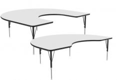 Horseshoe Dry Erase Activity Tables, Whiteboard Surface