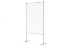 Floor Partition Stand with Clear Vinyl, Standard or Mobile Base