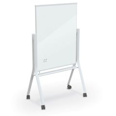 Visionary Curve Double Sided Mobile Magnetic Whiteboard, White, 68.8"H x 36"W x 22.8"D