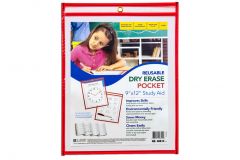 Reusable Dry Erase Pockets, Red, Pack of 30