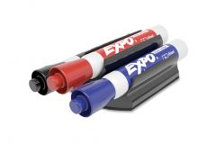 Expo 3 Marker Eraser with Built in Ports to hold Chisel Tip Dry Erase Markers