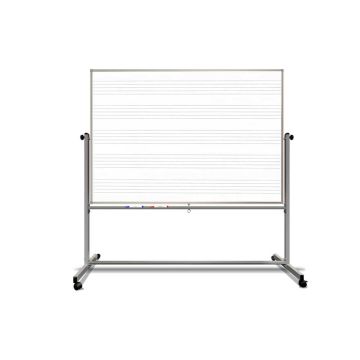 Painted Steel Free-Standing Music Staff Dry Erase Board, Music Staff on Both Sides