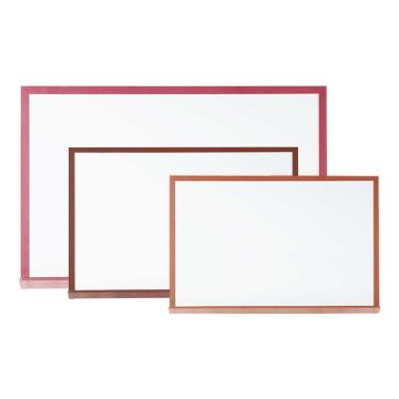 Faux Wood Framed Porcelain Steel Dry Erase Board