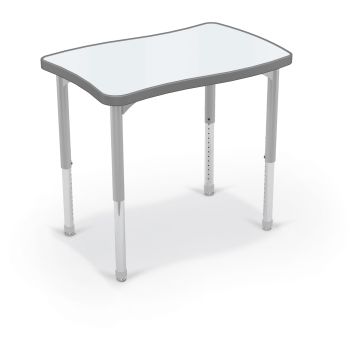 Hierarchy Adjustable Shapes Desk with Porcelain Whiteboard Top