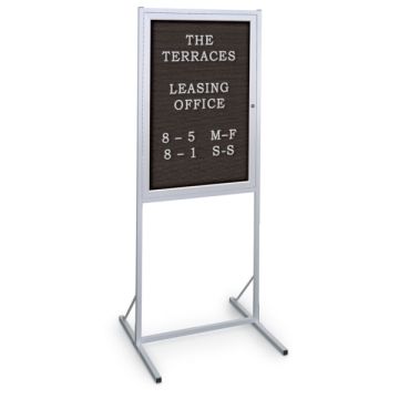 Enclosed Double Pedestal Standing Message Board