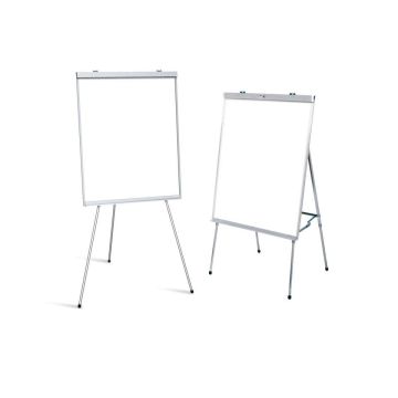 4-Leg White Non-Magnetic Markerboard Portable Presentation Easel, Aluminum Construction