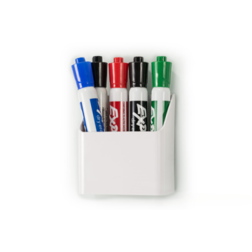 Bright White Magnetic Marker Cup, Holds Up to 8 Markers