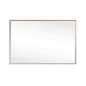 5 'Great White with Map Rail with cork map rail. Durable porcelain steel surface, 1" wide aluminum trim, 50-year warranty.