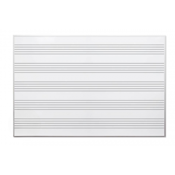 4' Non Magnetic Music Print Whiteboard, Aluminum Trim and Tray