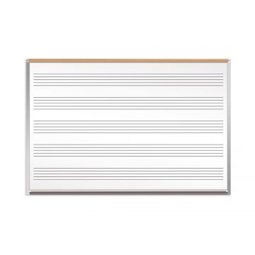 OptiMA® Great White® Magnetic Music Staff Boards with Map Rail

