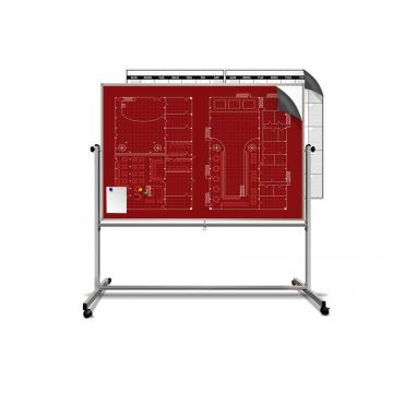 Portable Whiteboard With Removable Printed Magnets, 36" H X 24" W, Reversible magnetic dry erase board with custom printed magnet on one side
