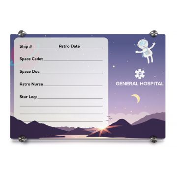 Custom Printed Glass Dry Erase Boards, Dye-Sublimation, Gold or Silver Standoffs, Gold Standoffs, 30" H X 20" W