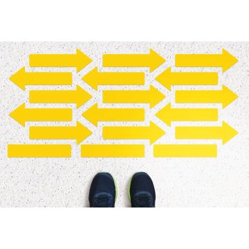 OptiMA® Covid-19 Social Distancing Floor Signs, Peel & Stick Decals