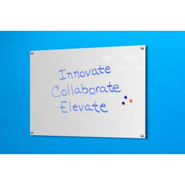 1/4" Glass Dry Erase Board, Standoff Mount, Nonmagnetic