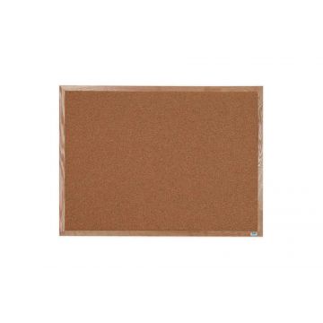 Solid Oak Framed Natural Grain Cork Board, 36" H X 48" W