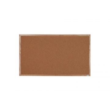 Solid Oak Framed Natural Grain Cork Board, 36" H X 60" W