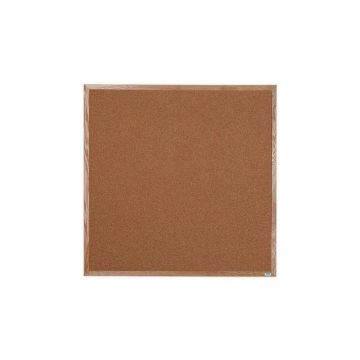 Solid Oak Framed Natural Grain Cork Board, 48" H X 48" W