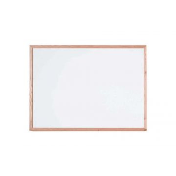 Solid Oak Framed Porcelain Steel Whiteboard, 36" x 48", Includes Mounting Hardware.