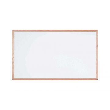 Solid Oak Framed Porcelain Steel Whiteboard, 36" x 60", Includes Mounting Hardware.