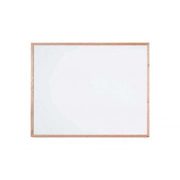 Solid Oak Framed Porcelain Steel Whiteboard, 48" x 60", Includes Mounting Hardware.