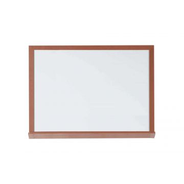 Faux Wood Framed Porcelain Steel Dry Erase Board, Includes Marker Tray and Mounting Hardware, 36" x 60", Oak-Look Aluminum Trim
