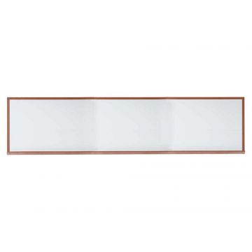 Faux Wood Framed Porcelain Steel Dry Erase Board, Includes Marker Tray and Mounting Hardware, 48" x 192", Oak-Look Aluminum Trim
