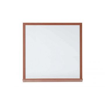 Faux Wood Framed Porcelain Steel Dry Erase Board, Includes Marker Tray and Mounting Hardware, 48" x 48", Oak-Look Aluminum Trim