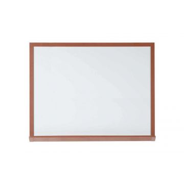 Faux Wood Framed Porcelain Steel Dry Erase Board, Includes Marker Tray and Mounting Hardware, 48" x 60", Oak-Look Aluminum Trim