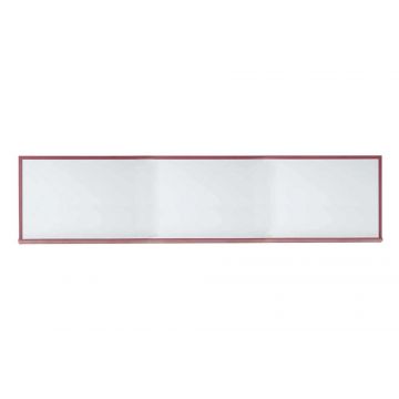 Faux Wood Framed Porcelain Steel Dry Erase Board, Includes Marker Tray and Mounting Hardware, 48" x 192", Cherry-Look Aluminum Trim