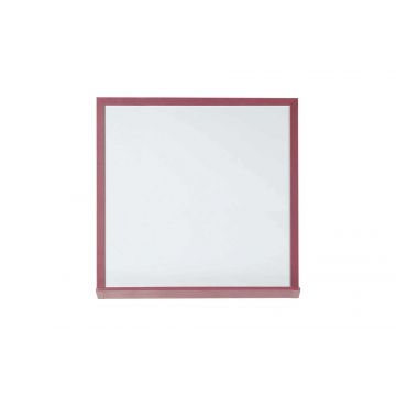 Faux Wood Framed Porcelain Steel Dry Erase Board, Includes Marker Tray and Mounting Hardware, 48" x 48", Cherry-Look Aluminum Trim