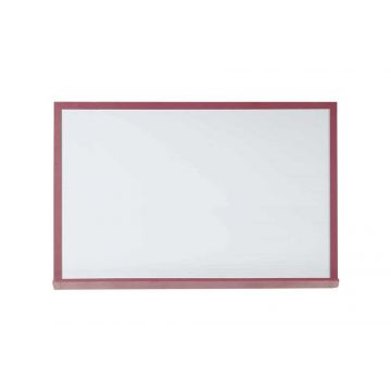 Faux Wood Framed Porcelain Steel Dry Erase Board, Includes Marker Tray and Mounting Hardware, 48" x 72", Cherry-Look Aluminum Trim