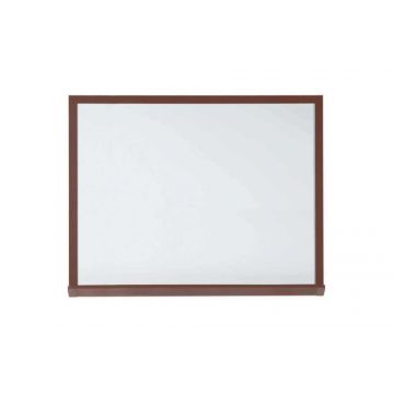 Faux Wood Framed Porcelain Steel Dry Erase Board, Includes Marker Tray and Mounting Hardware, 36" x 60", Walnut-Look Aluminum Trim