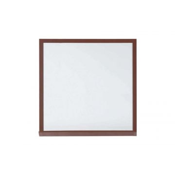 Faux Wood Framed Porcelain Steel Dry Erase Board, Includes Marker Tray and Mounting Hardware, 48" x 48", Walnut-Look Aluminum Trim