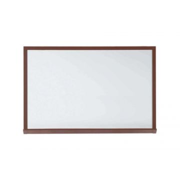 Faux Wood Framed Porcelain Steel Dry Erase Board, Includes Marker Tray and Mounting Hardware, 48" x 72", Walnut-Look Aluminum Trim