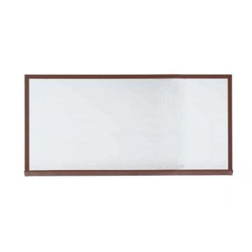 Faux Wood Framed Porcelain Steel Dry Erase Board, Includes Marker Tray and Mounting Hardware, 48" x 96", Walnut-Look Aluminum Trim