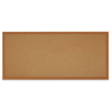 Faux Wood Framed Natural Cork Board, Oak, 48" H X 120" W