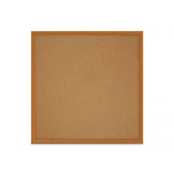 Faux Wood Framed Natural Cork Board, Oak, 48" H X 48" W