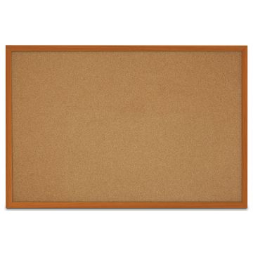 Faux Wood Framed Natural Cork Board, Oak, 48" H X 72" W