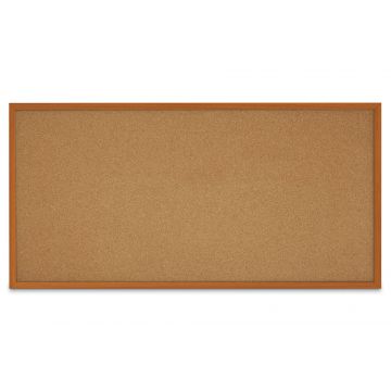 Faux Wood Framed Natural Cork Board, Oak, 48" H X 96" W