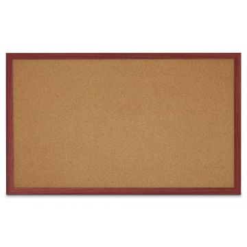 Faux Wood Framed Natural Cork Board, Cherry, 36" H X 48" W