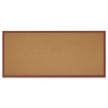 Faux Wood Framed Natural Cork Board, Cherry, 48" H X 120" W