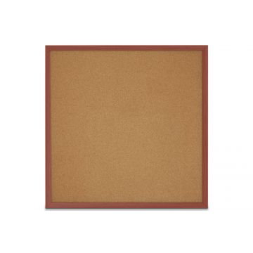 Faux Wood Framed Natural Cork Board, Cherry, 48" H X 48" W