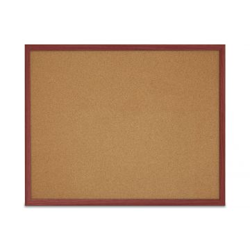 Faux Wood Framed Natural Cork Board, Cherry, 48" H X 60" W